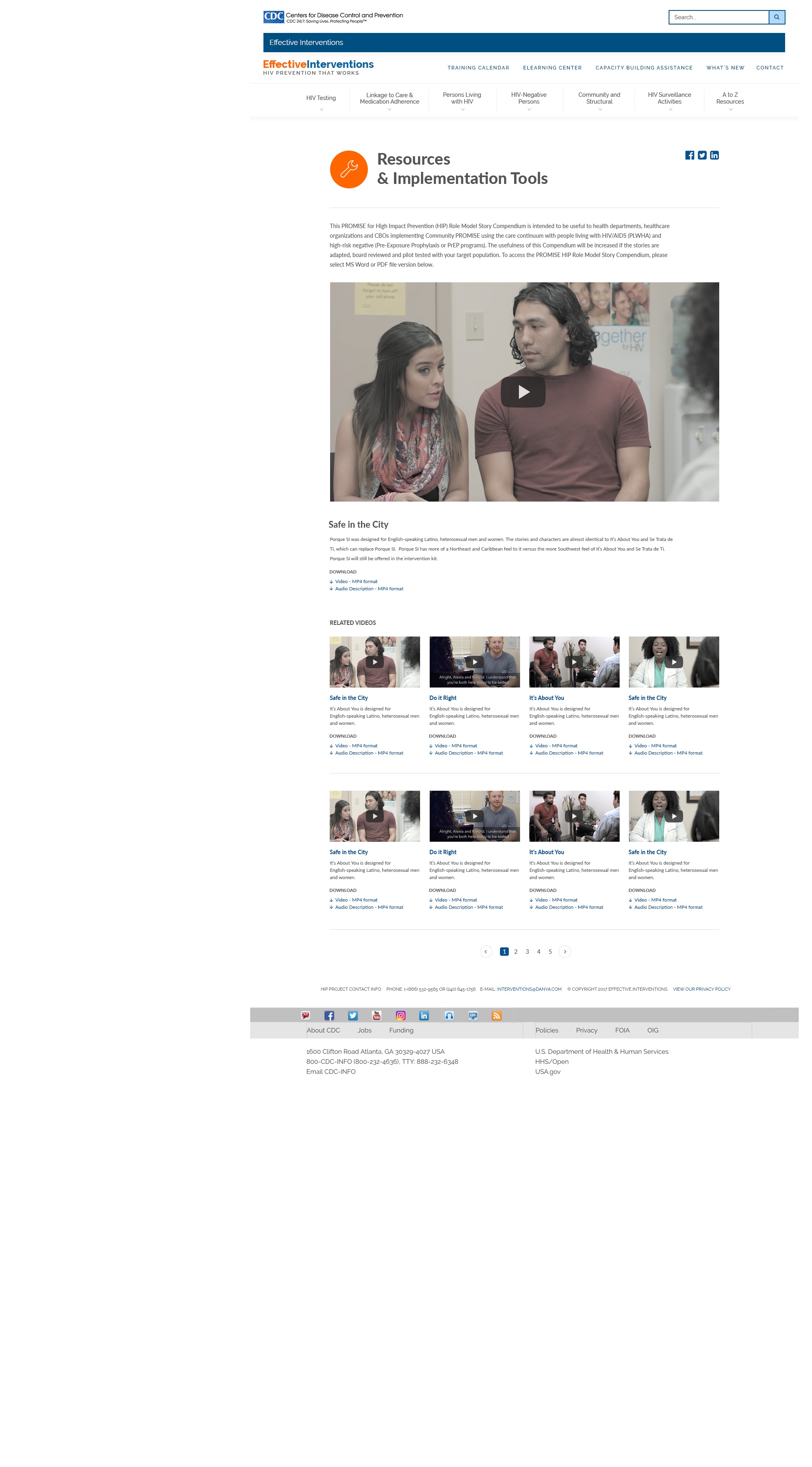 Videos template — related videos grid with MP4 and audio-description downloads
